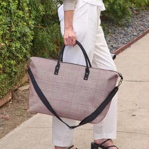NWT Lulu Dharma Weekender Bag in Pink Plaid Fraiser.
